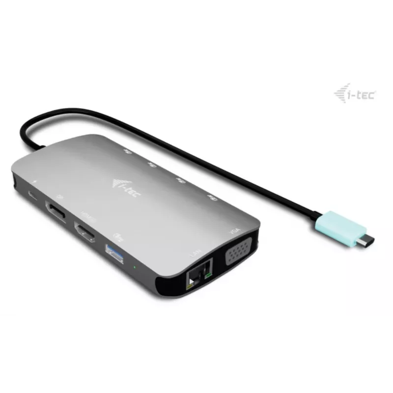 Docking Station ITEC i-tec USB-C Metal Nano 3x Display (DP, HDMI, VGA) with Power Delivery 100 W, 4x USB-A, Gigabit Ethernet