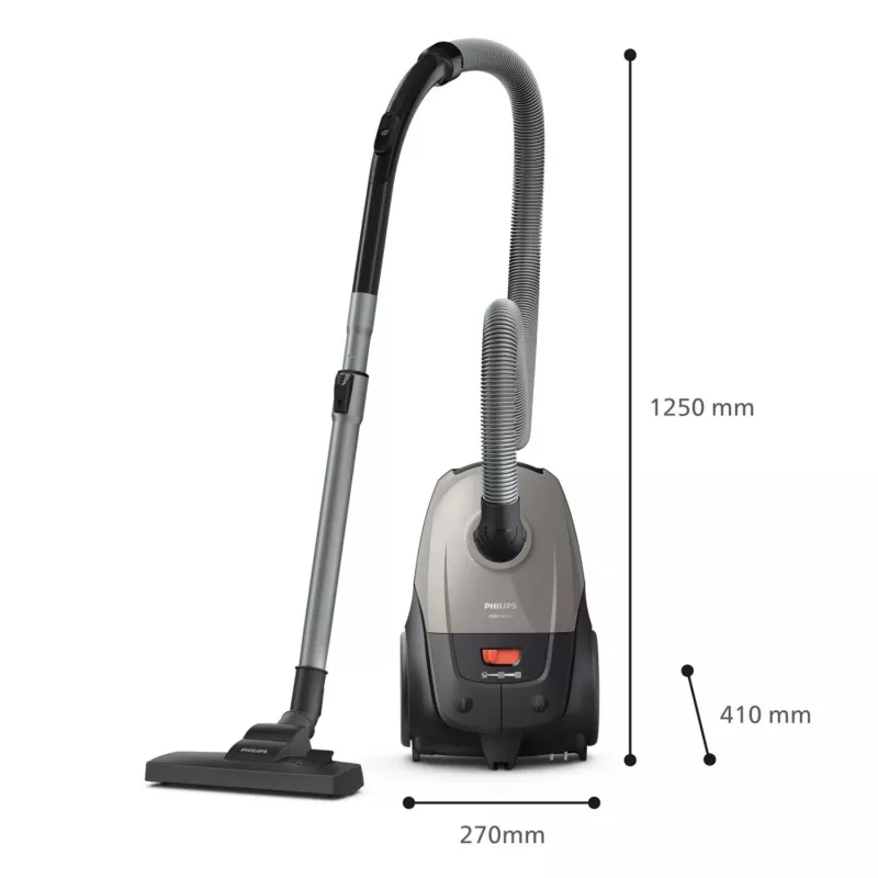 Cylinder vacuum Philips 2000 series XD2152/12 — 850 W, 3 L dust bag, HEPA filter, dry cleaning