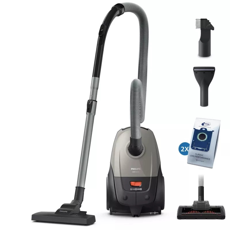 Cylinder vacuum Philips 2000 series XD2152/12 — 850 W, 3 L dust bag, HEPA filter, dry cleaning