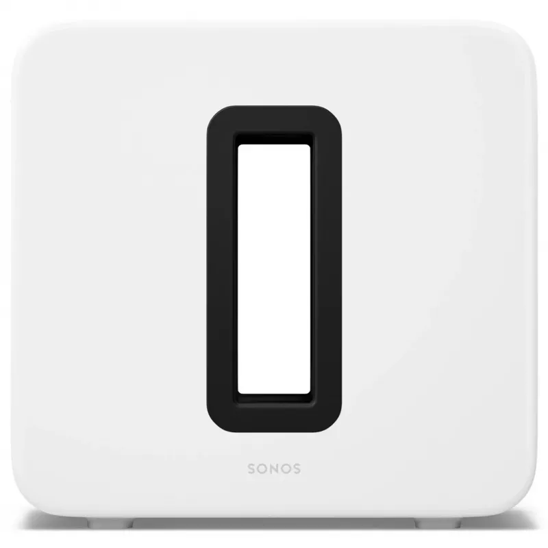 Active subwoofer Sonos Sub 4 — Class D amplifier, AC 110–240V, 40.2×15.8×38.9 cm, Black or White