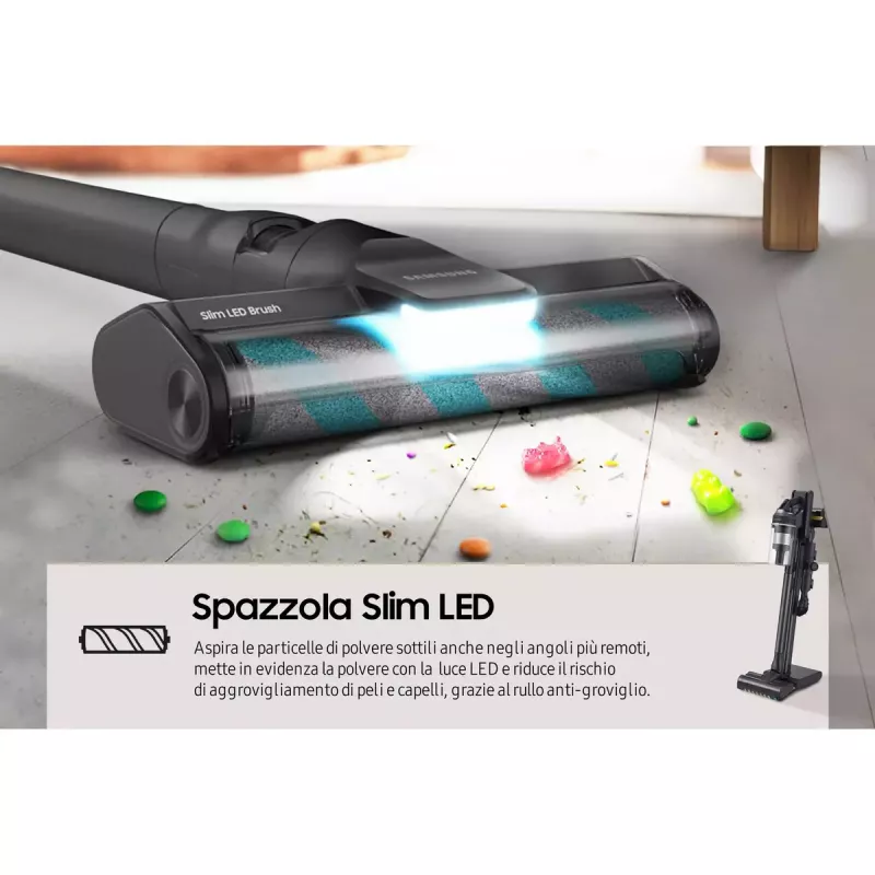 Stick vacuum Samsung VS20C9554TK — Battery, Lithium‑Ion, 580 W, Bagless 0.8 L, Cyclonic, Black