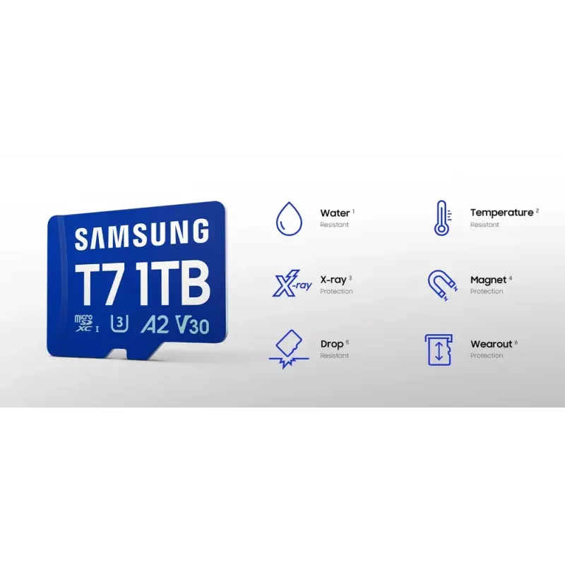 MicroSDXC memory card Samsung T7 256 GB UHS-I U3 V30 read 170 MB/s Blue