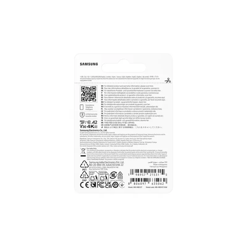 Memory card MB-MB512T/WW T7 microSD 512GB