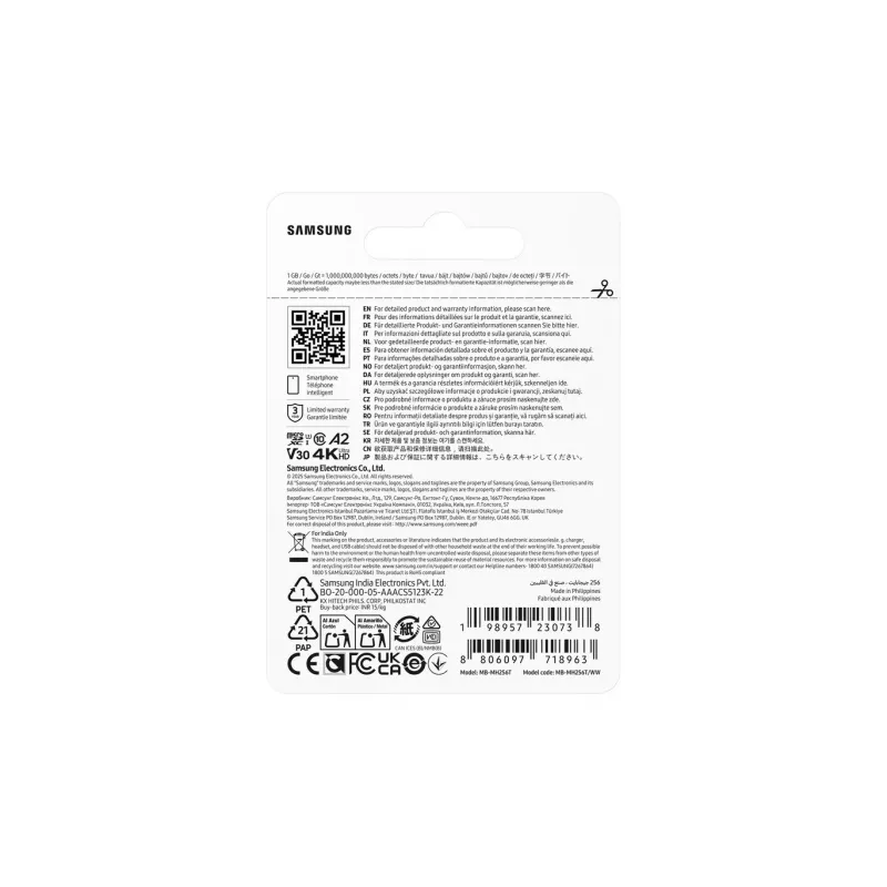 Memory card MB-MH256T/WW T9 microSD 256GB