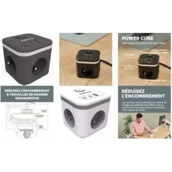 Fellowes Steckdosenwürfel Power Cube, Typ E, schwarz - für den Markt: F - 1 Stück (100137169)