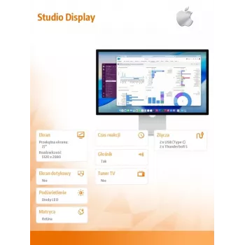Monitor Apple Studio Display (Standard glass) with tilt and height-adjustable stand