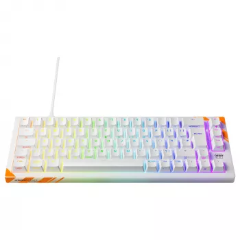 Mechanical Gaming Keyboard Cherry K5 Pro TMR Compact — 65% QWERTY USB Wired, RGB, Magnetic Switch, Orange/White
