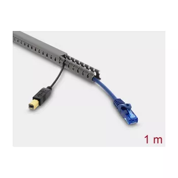 Cable duct / wiring channel DELOCK 22025 16 x 16 mm, length 1 m, grey