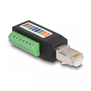 DeLOCK RJ45 plug Cat.5e to Terminal Block Adapter 90° angled
