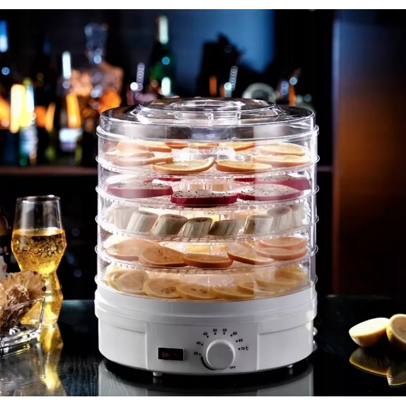 Extralink Home Large Food Dehydrator for Mushrooms, Fruit, Vegetables and Herbs Powerful Pro 500W + 5 Trays 27cm White