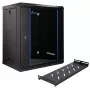 Extralink Lite 12U 530X400 WALL-MOUNTED Rackmount Cabinet Black With Shelf