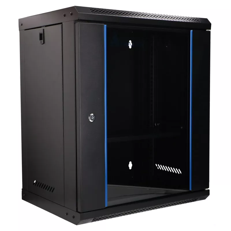 Extralink Lite 12U 530X400 WALL-MOUNTED Rackmount Cabinet Black With Shelf