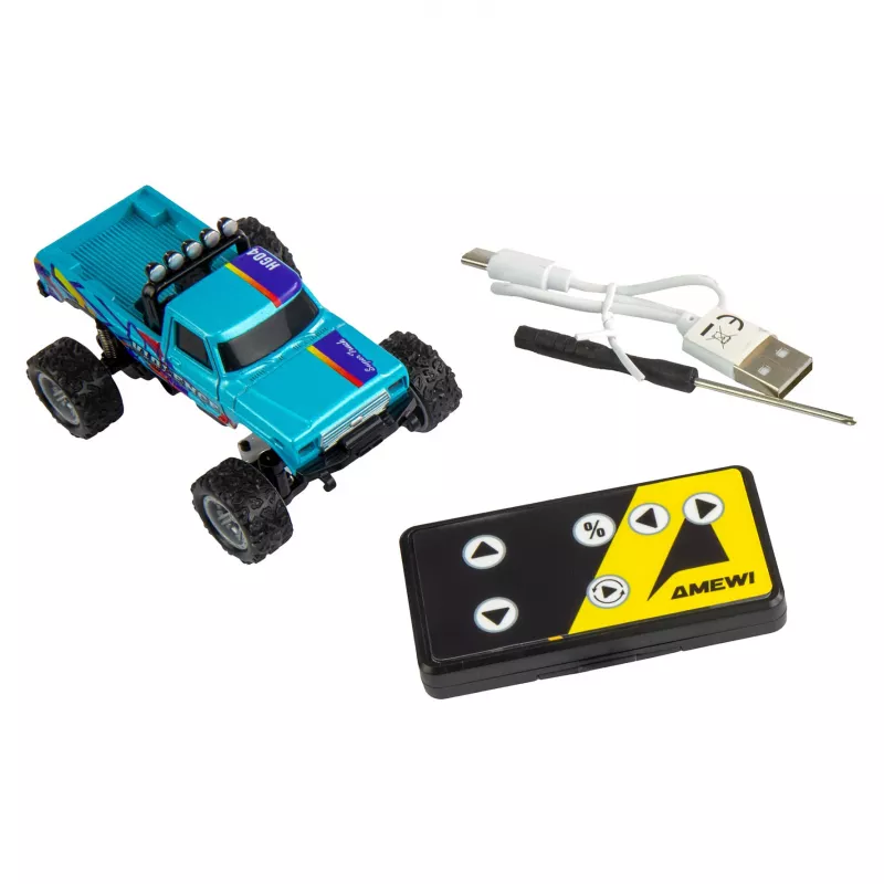 RC Monster Truck Amewi DieCast 1:64 RTR Blue – die-cast 1:64 scale, ready-to-run