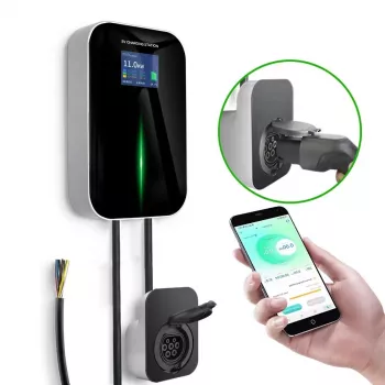 Extralink BS20-BA-22kW-APP Type A 32A 22kW Electric Car Charger, 3 Phases, LCD Screen, App, 6.1m