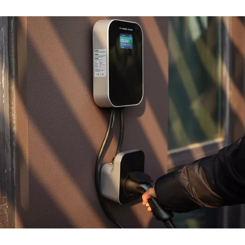Extralink BS20-BA-22kW-APP Type A 32A 22kW Electric Car Charger, 3 Phases, LCD Screen, App, 6.1m