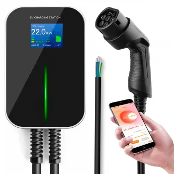 Extralink BS20-BC-22kW-APP Electric Car Charger Type 2 32A 22kW, 3 Phases, LCD Screen, App, 6.1m