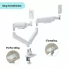 Monitor mount GEMBIRD MA-DA2-06-W for 17–32 inch screens, desk clamp/rail mounting, white