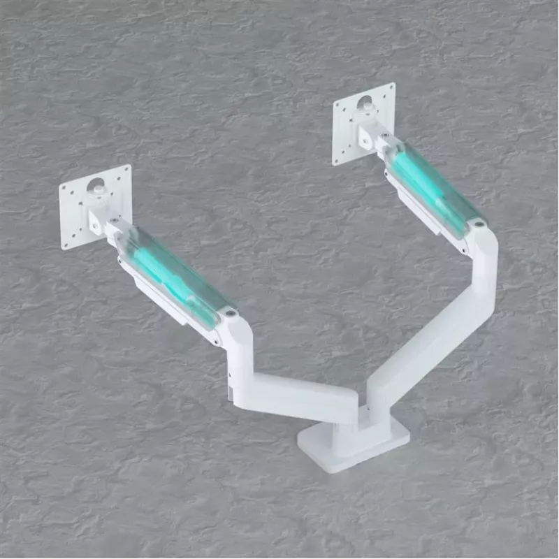 Monitor mount GEMBIRD MA-DA2-06-W for 17–32 inch screens, desk clamp/rail mounting, white