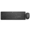 HP 230 Wireless Mouse and Keyboard Combo, Full-size, Wireless, RF Wireless, Membrane, Black, Mouse included