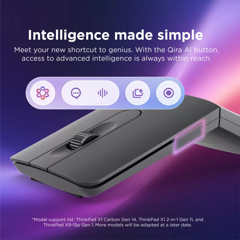 Wireless Ambidextrous Bluetooth Mouse Lenovo 4Y51T62792 — IR LED, 4000 DPI, 7 Buttons, Wheel, Grey