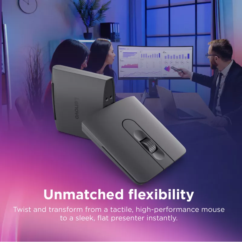 Wireless Ambidextrous Bluetooth Mouse Lenovo 4Y51T62792 — IR LED, 4000 DPI, 7 Buttons, Wheel, Grey
