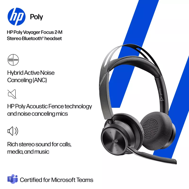 HP Poly Voyager Focus 2-M USB-C-C Headset USB-C/A Adapter Poly+ 3years