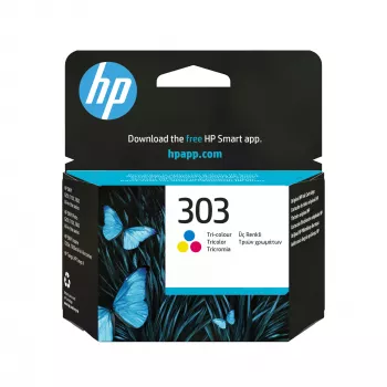 HP 303 Tri-color Original Ink Cartridge, Standard, Cyan, Magenta, Yellow, Dye-based ink, 1 pc(s), 165 pages, Single pack