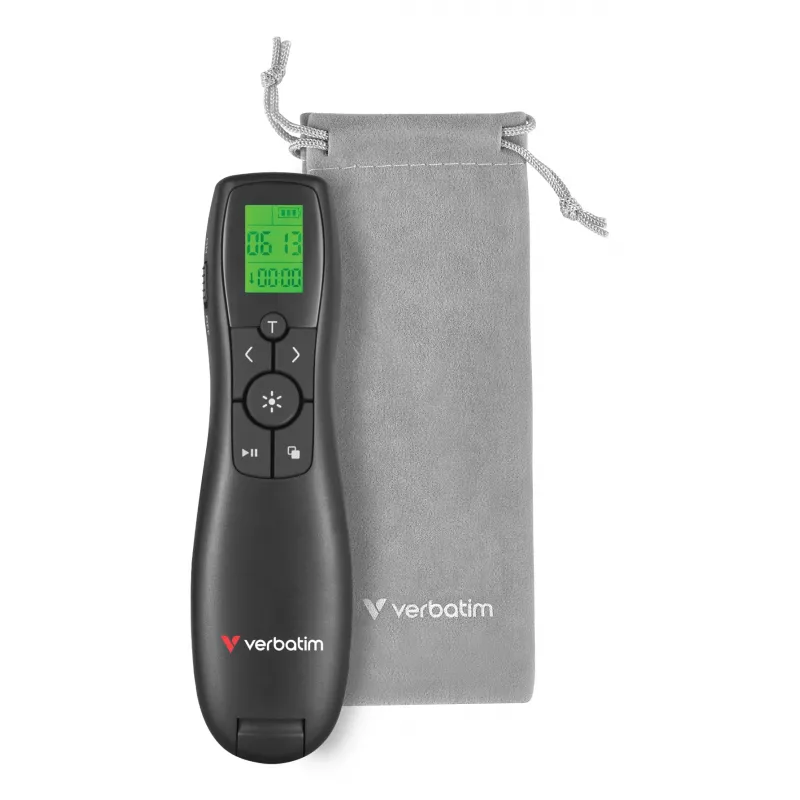 Verbatim Keynote Wireless Presenter with LCD Display, RF, USB, 30 m, Black