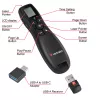 Verbatim Keynote Wireless Presenter with LCD Display, RF, USB, 30 m, Black