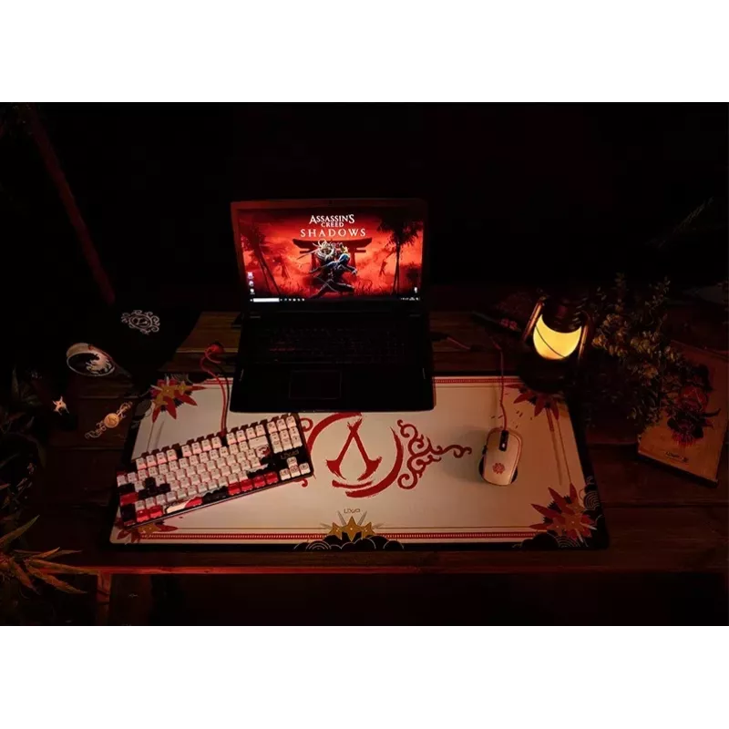 Lexip X Ubisoft - Assassin's Creed - Shadows XXL Mousepad, Black, Gold, Red, White, Image, Non-slip base, Gaming mouse pad