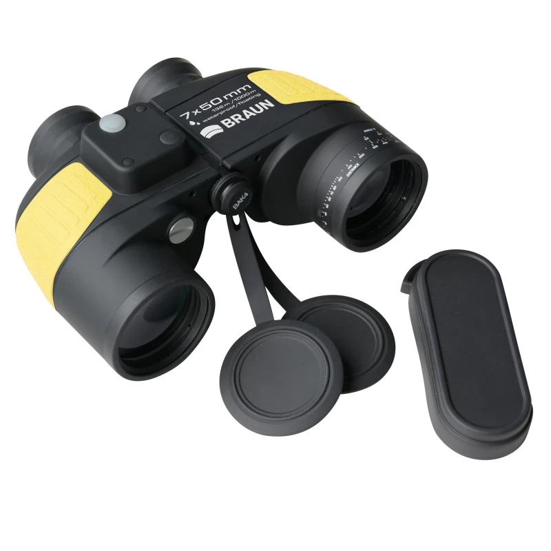 Braun Marine Binoculars binocular BaK-4 Porro Black, Yellow
