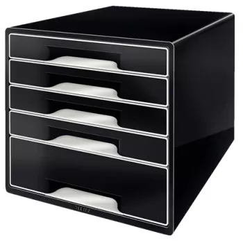 Leitz Desk Cube 5-drawer, 5 drawer(s), Plastic, Black, 1 pc(s), 270 mm, 287 mm