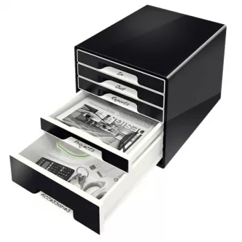 Leitz Desk Cube 5-drawer, 5 drawer(s), Plastic, Black, 1 pc(s), 270 mm, 287 mm