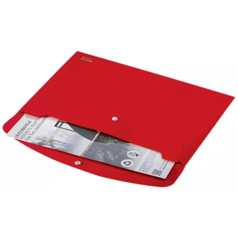 Leitz Recycle Document Wallet, Envelope folder, A4, Polypropylene (PP), Red, Landscape, 60 sheets