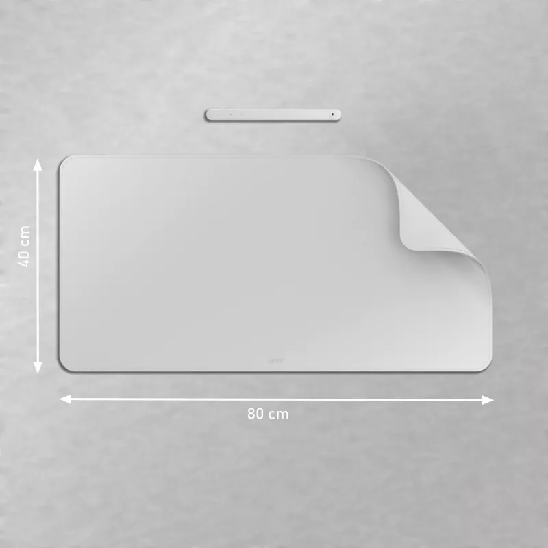 Leitz Large Desk Mat, Grey, Polyvinyl chloride (PVC), 400 mm, 800 mm, 2 mm, 350 g