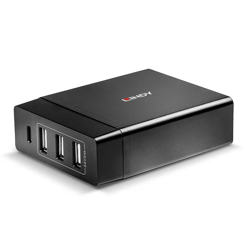 Lindy 4 Port USB Type C and A Smart Charger with Power Delivery, 72W