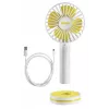 Unold Breezy 86610 handheld fan, white/yellow