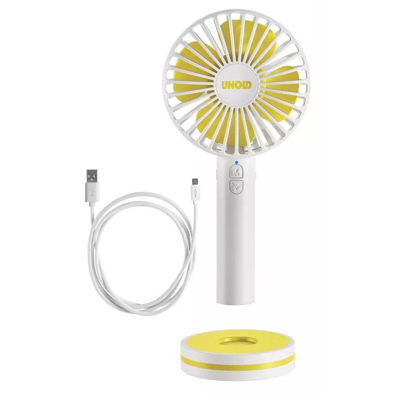 Unold Breezy 86610 handheld fan, white/yellow