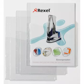 Rexel Extra Capacity Pockets with Front Sleeve, 210 x 297 mm (A4), Transparent, Polyvinyl chloride, 0.18 mm, 220 mm, 318 mm