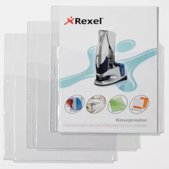 Rexel Extra Capacity Pockets with Front Sleeve, 210 x 297 mm (A4), Transparent, Polyvinyl chloride, 0.18 mm, 220 mm, 318 mm