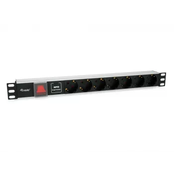 Equip 7-Outlet German Power Distribution Unit with Surge Protection and Switch
