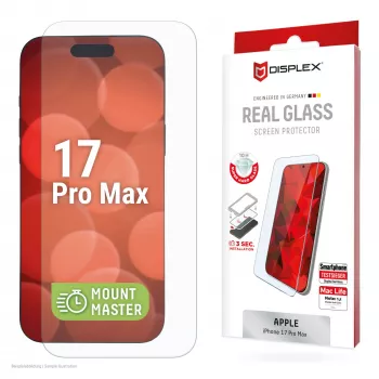 Tempered Glass Screen Protector e.v.i. Displex (10H) for Apple iPhone 17 Pro Max — scratch, impact and dirt resistant, 1 pc