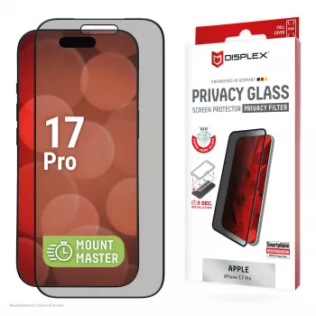 Displex Privacy Screen Protector (10H) for Apple iPhone 17 Pro, Privacy Filter