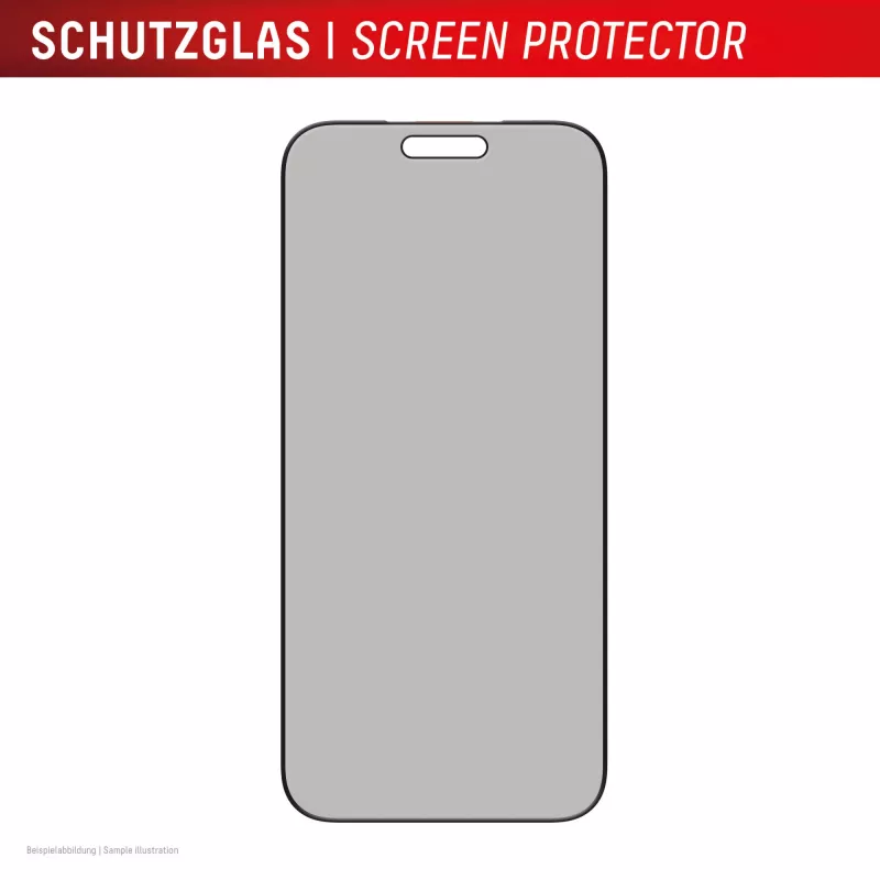 Privacy Tempered Glass Screen Protector e.v.i. Displex (10H) for Apple iPhone 17 Pro Max, Privacy Filter