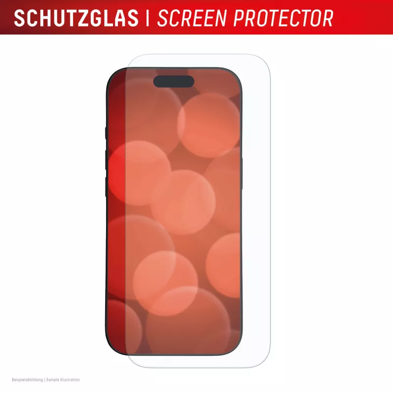 Screen protector and case e.v.i. Displex for Apple iPhone 17, tempered glass, transparent, dry application, scratch resistant