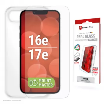 Screen Protector and Case e.v.i. Displex for Apple iPhone 16e/17e, tempered glass, transparent, scratch-resistant