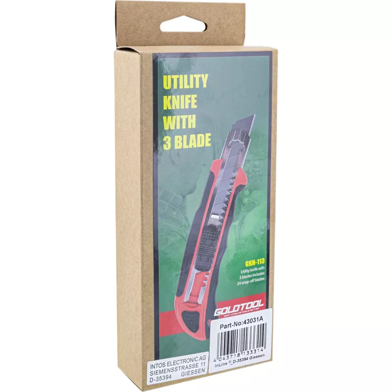 InLine Precision Cutter Knife with 3x 18mm replacement blades