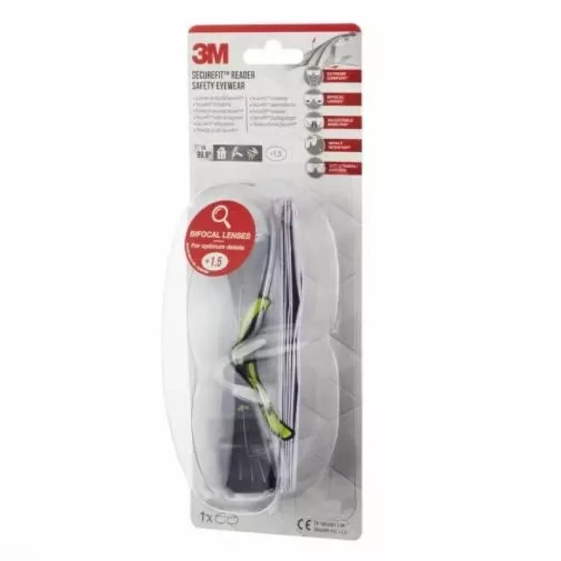 3M SF415C1 Safety glasses Polycarbonate (PC) Black, Yellow