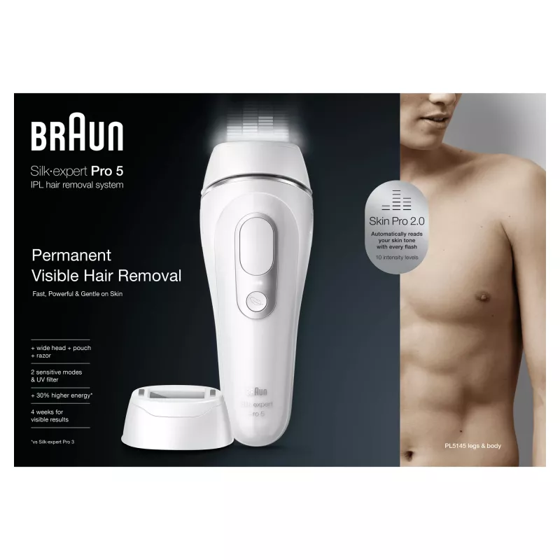 Braun Silk-expert Pro Silk·expert Pro 5 PL5145 Intense pulsed light (IPL) Silver, White