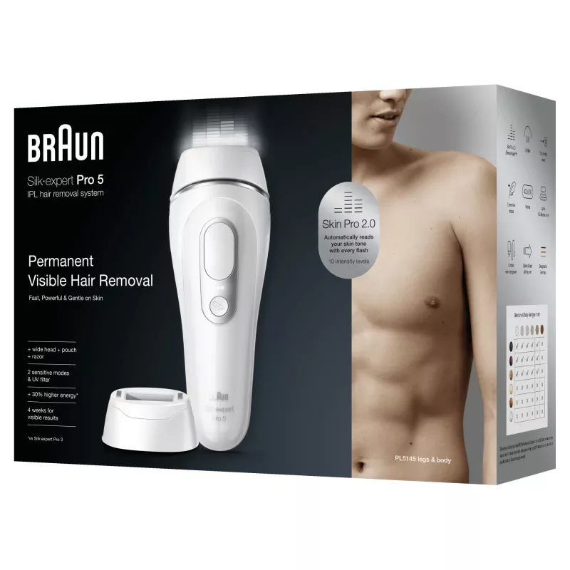 Braun Silk-expert Pro Silk·expert Pro 5 PL5145 Intense pulsed light (IPL) Silver, White